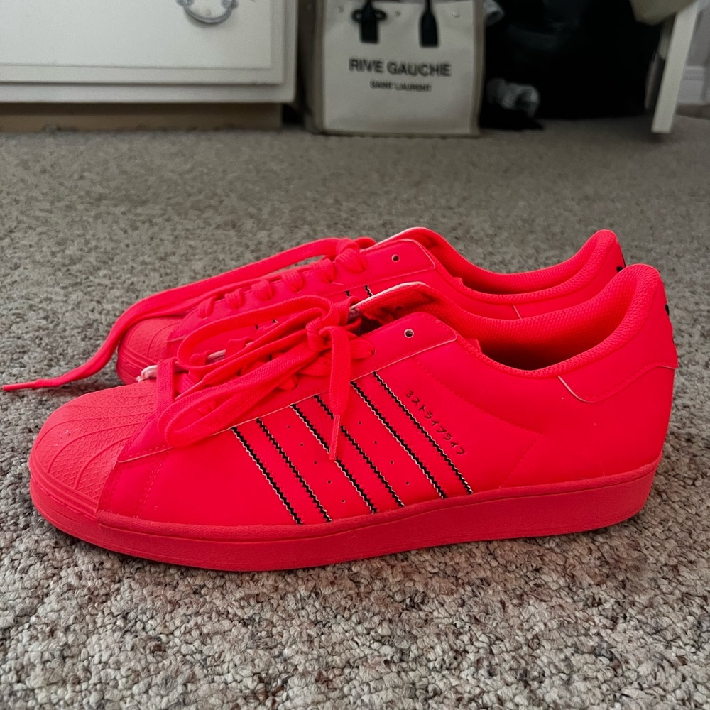 Adidas Red Sneakers with Iconic Shell Toe